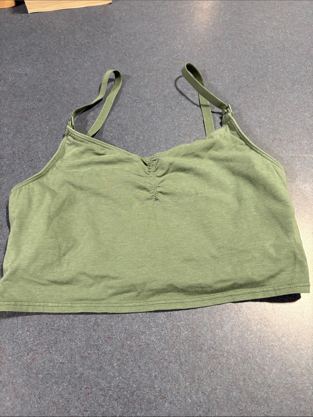 Old Navy Olive Green Cropped maturnity Cami Tank Top